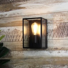 Oriel Lighting-EATON WALL Urban Retro Wall Light with Clear Glass